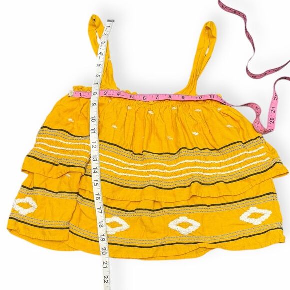 PIPER BY TOWNSEN for ANTHROPOLOGIE Women’s Yellow Sleeveless Boho Embroidered Ru - Picture 6 of 6
